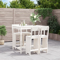 Maison Chic Table de bar et chaises d'extérieur 5 pcs,Ensemble de bar de jardin pour relax blanc bois massif de pin -GKD185067