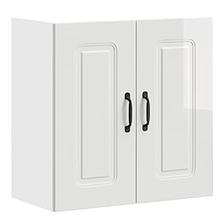 vidaXL Armoire murale de cuisine Kalmar blanc brillant bois ingénierie