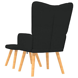 Avis vidaXL Chaise de relaxation avec tabouret Noir Tissu