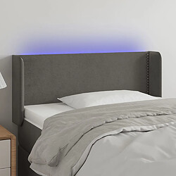 vidaXL Tête de lit à LED Gris foncé 83x16x78/88 cm Velours