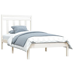 Avis Maison Chic Lit Moderne Chambre - Cadre/structure de lit pour adulte Blanc Bois massif 100x200 cm -MN79243