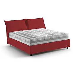 Avis Autrement Talamo Italia Veronica Lit français avec conteneur, Made in Italy, en tissu amovible, 140x190 cm, avec ouverture frontale, Rouge, avec matelas inclus.