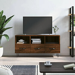 vidaXL Meuble TV chêne marron 102x36x50 cm bois d'ingénierie