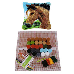 Kits de crochet de verrouillage pour housse de coussin bricolage housse de coussin canapé 43x43cm cheval