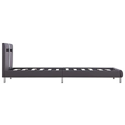 Maison Chic Lit adulte - Cadre de lit avec LED,Structure du lit Contemporain Gris Similicuir 90 x 200 cm -MN93324 pas cher