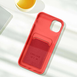 Acheter Avizar Coque iPhone 14 Silicone Souple Porte-carte corail