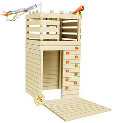 Soulet Cabane en bois pour enfants et ado avec mur escalade - Knight