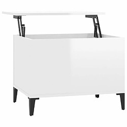 Maison Chic Tabls basse,Table Console pour salon Blanc brillant 60x44,5x45 cm Bois d'ingénierie -MN57544