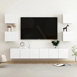 vidaXL Ensemble de meubles TV 7 pcs Blanc Bois d'ingénierie