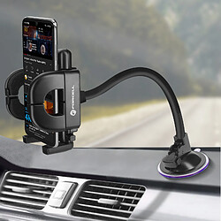 Support Voiture Smartphone Fixation à ventouse Bras long 27 cm Forcell Noir pas cher