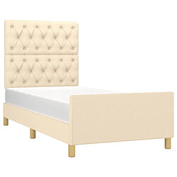 Avis Maison Chic Lit adulte - Cadre Structure de lit avec tête de lit Contemporain Crème 80x200 cm Tissu -MN74292