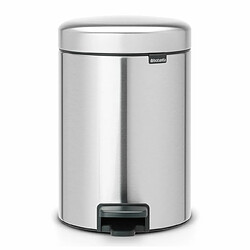 Brabantia 112164 Poubelle à Pédale Newicon avec Seau en Plastique, 3 L - Acier Mat Anti-trace Doigt