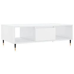 vidaXL Table basse blanc brillant 104x60x35 cm bois d'ingénierie