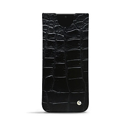 Pochette cuir Samsung Galaxy S21 - Pochette - Crocodile nero ( Noir / Black) - NOREVE