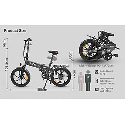 Acheter PVY Z20 Pro Vélo électrique Pneu 20 pouces Moteur 500W Autonomie 80-100 km - Blanc