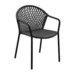 OCEO BY PROLOISIRS Fauteuil de jardin en aluminium et résine Capri noir et anthracite.