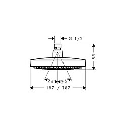 Hansgrohe - Douche de tête Croma Select E Ø 180 mm 2 jets blanc/chromé