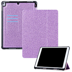 Etui en PU avec support tripliure et porte-stylo violet pour votre Apple iPad 10.2 (2020)/(2019)/Air 10.5 pouces (2019)/Pro 10.5 pouces (2017)