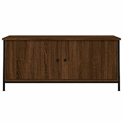 Maison Chic Meuble TV scandinave - Banc TV pour salon avec portes chêne marron 102x35x45 cm bois ingénierie -MN18758 pas cher