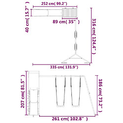 vidaXL Aire de jeux d'extérieur bois de pin imprégné pas cher