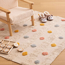 Atmosphera, Createur D'Interieur Tapis enfant rectangle à pompons multicolores - 120 x 170 cm