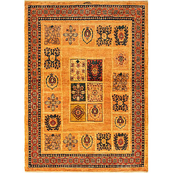 Vidal Tapis de laine 151x110 orange Kashkuli pas cher