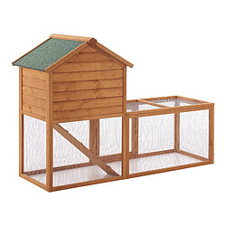 Helloshop26 Clapier cage à deux niveaux 110 x 160 x 61 cm sapin naturel 03_0006807 pas cher