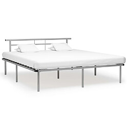 Maison Chic Lit adulte - Lit simple Cadre de lit,Structure du lit Contemporain Gris Métal 180x200 cm -MN19908