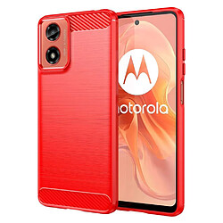 Htdmobiles Coque pour Motorola Moto G04 / G24 - housse etui silicone gel carbone + verre trempe - ROUGE