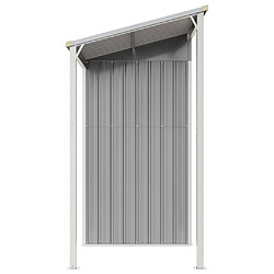 Avis Helloshop26 Abri de jardin cabane cabanon maison de stockage remise extérieur hangar outils robuste avec toit prolongé clair 277 x 110,5 x 181 cm gris 02_0022218