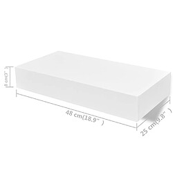 vidaXL Étagères murales avec tiroirs 2 pcs Blanc 48 cm pas cher