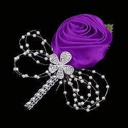 Fleur artificielle mariage corsage boutonnière mariée mariée rose foncé rose