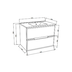 Kiamami Valentina MEUBLE DE SALLE DE BAIN TIROIRS BLANC MAT, CÔTÉS EN BOIS CHÊNE GRIS | MAGNOLIA