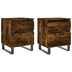 Maison Chic Lot de 2 Tables de chevet - Tables de Nuit chêne fumé 40x35x50 cm bois ingénierie