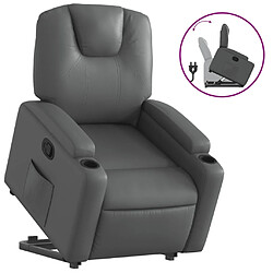 Maison Chic Fauteuil Relax pour salon, Fauteuil inclinable Gris Similicuir -GKD29411