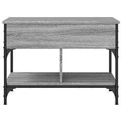 ComfortXL Table Basse Sonoma Gris 70x50x50 Cm Bois D'ingénierie Et Métal pas cher