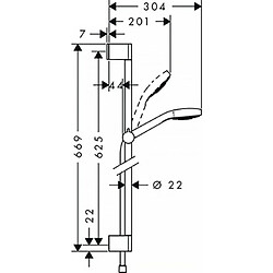 Avis ensemble de douche - croma select s 110 vario / unica croma - hansgrohe 26566400