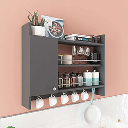 Acheter Toilinux Etagère de cuisine 1 porte Hector en bois - Gris anthracite