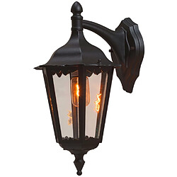 Lumière Grande lanterne d'extérieur classique vers le bas noir mat, IP43