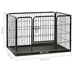 vidaXL Parc pour chiots Acier 91,5x59x61 cm pas cher