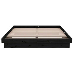 Acheter vidaXL Cadre de lit sans matelas noir bois massif 140x190 cm