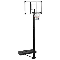 vidaXL Support de basket-ball Transparent 256-361 cm Polycarbonate