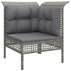 Acheter Maison Chic Salon de jardin 10 pcs + coussins - Mobilier/Meubles de jardin - Table et chaises d'extérieur Gris Résine tressée -MN56312