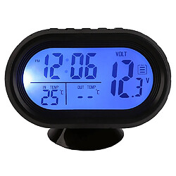 12v voiture thermomètre numérique voltmètre horloge alarme moniteur bleu