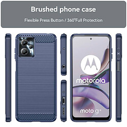 Htdmobiles Coque pour Motorola Moto G13 4G / G23 4G / G53 5G - housse etui silicone gel carbone + verre trempe - BLEU FONCE