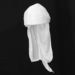 Avis 2pcs Casquettes Durag Casquette avec Longue Queue Casquette de Vagues en Soie Chapeau Durag - Blanc