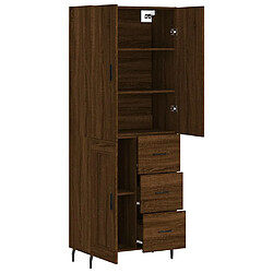 Avis vidaXL Buffet haut Chêne marron 69,5x34x180 cm Bois d'ingénierie