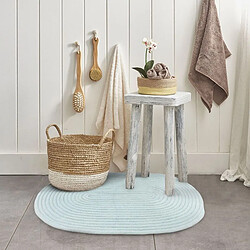 Thedecofactory TAM TAM - Tapis en coton réversible effet cordage bleu clair 50x80 pas cher