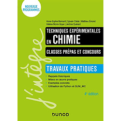 Techniques expérimentales en chimie, classes prépas et concours : travaux pratiques : rappels théoriques, mises en oeuvre pratiques, exemples concrets, utilisation de Python et GUM_MC