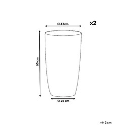 Avis Beliani Lot de 2 pots de fleurs 43 x 43 x 60 cm gris CAMIA
